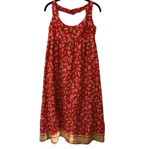 60s Lanz Cotton Midi Dress Cottage Mori Girl Forest Fairy Size Medium Country